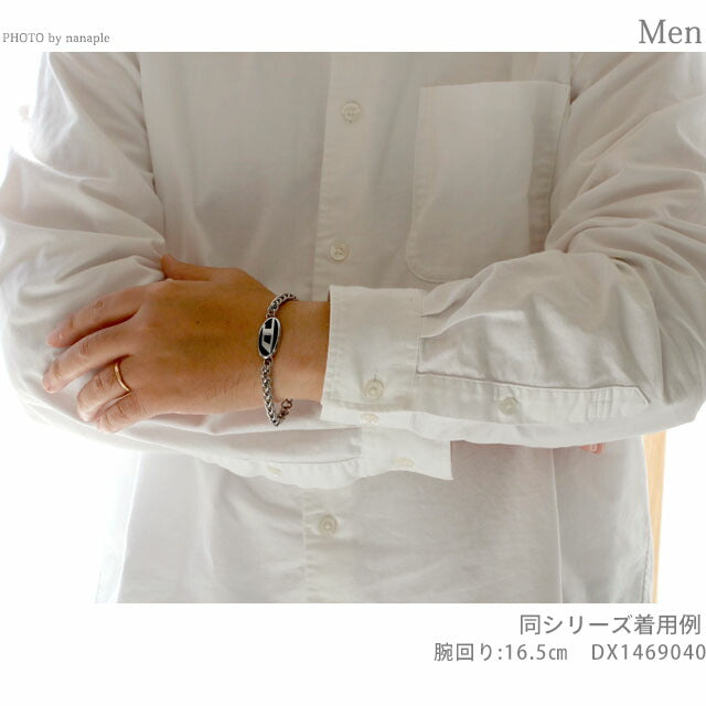 ディーゼル ブレスレット メンズ レディース ブランド チェーン ステンレススチール DX1469040 シルバー ブラック アクセサリー DX1469040