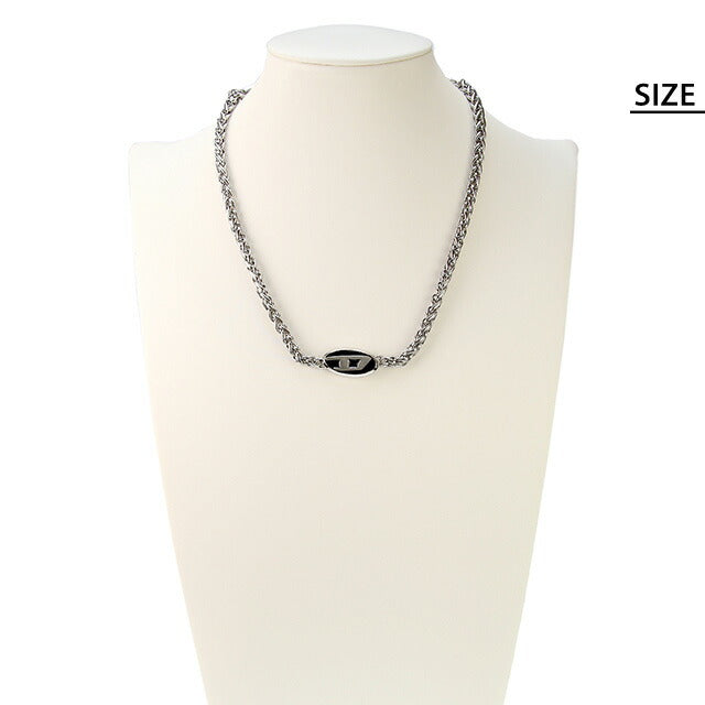 ディーゼル ネックレス メンズ レディース ブランド ステンレススチール DX1470040 シルバー ブラック アクセサリー DX1470040