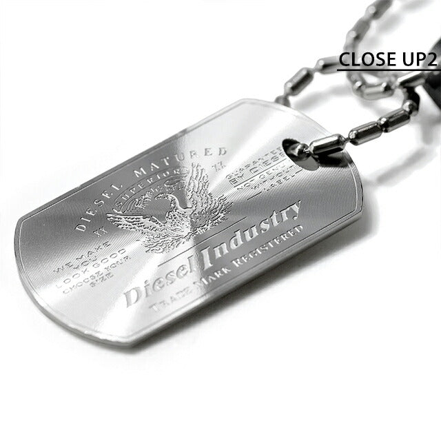 ディーゼル ネックレス メンズ ブランド DIESEL ペンダント ドッグタグ DX1553040 ブラック アクセサリー DX1553040