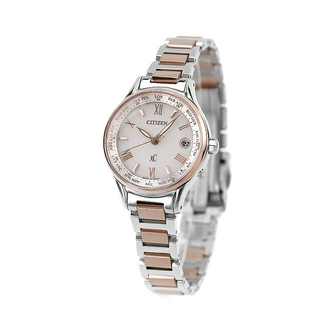 公民Crosscy Eco Drive太阳能无线电钛女子手表品牌Sakura Pink R EC1165-51W公民XC EC1165-51W