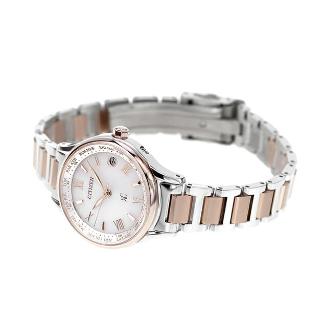 公民Crosscy Eco Drive太阳能无线电钛女子手表品牌Sakura Pink R EC1165-51W公民XC EC1165-51W