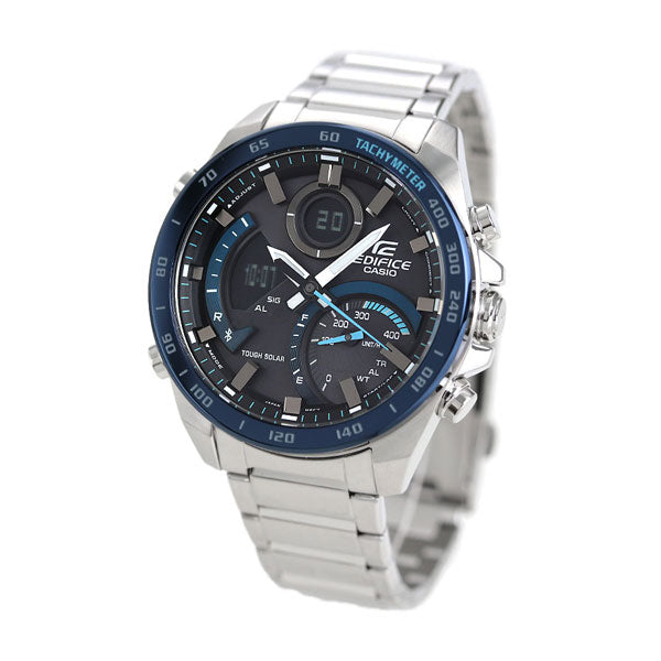 カシオ エディフィス 海外モデル ソーラー ECB-900 メンズ アナデジ ECB-900DB-1BDR CASIO EDIFICE 腕時計 Bluetooth ブラック ブルー ECB-900DB-1BDR
