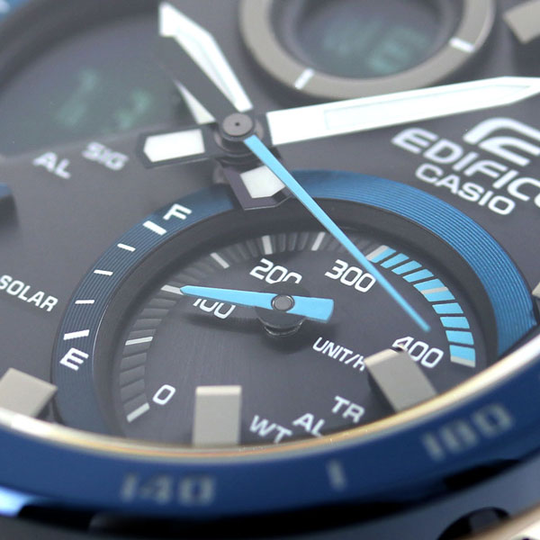 カシオ エディフィス 海外モデル ソーラー ECB-900 メンズ アナデジ ECB-900DB-1BDR CASIO EDIFICE 腕時計 Bluetooth ブラック ブルー ECB-900DB-1BDR