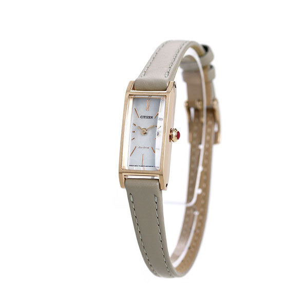 Citizen Key Eco Drive Solar Net Limited型号矩形女性手表品牌EG7043-17W公民皮带手表EG7043-17W