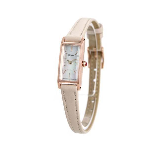 Citizen Key Eco Drive Solar Net Limited型号矩形女性手表品牌EG7044-14W公民皮带EG7044-14W