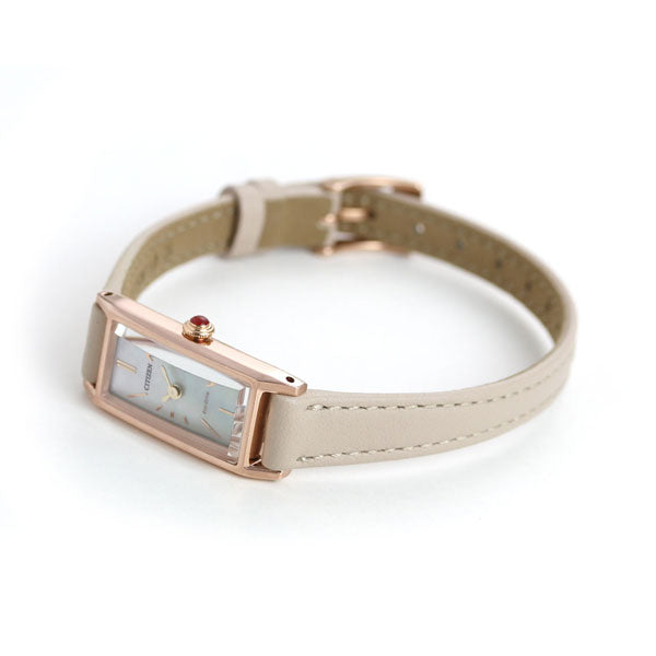 Citizen Key Eco Drive Solar Net Limited型号矩形女性手表品牌EG7044-14W公民皮带EG7044-14W