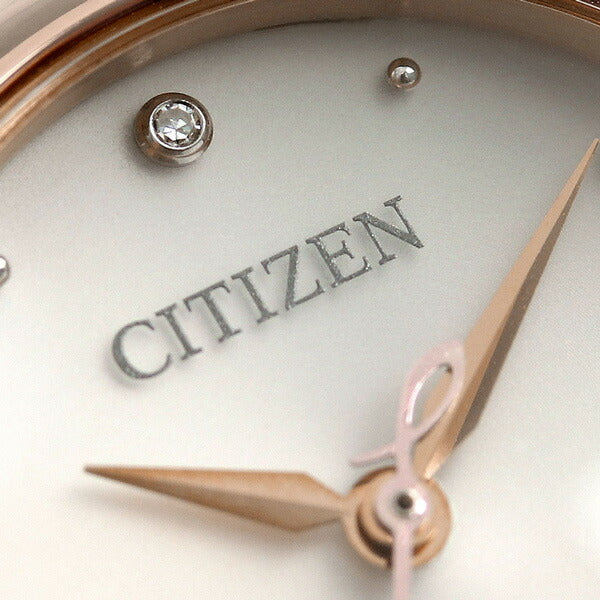 公民L Eco Drive太阳能钻石女子EM0669-21X公民Arkley观看品牌珍珠白色红棕色手表EM0669-21X