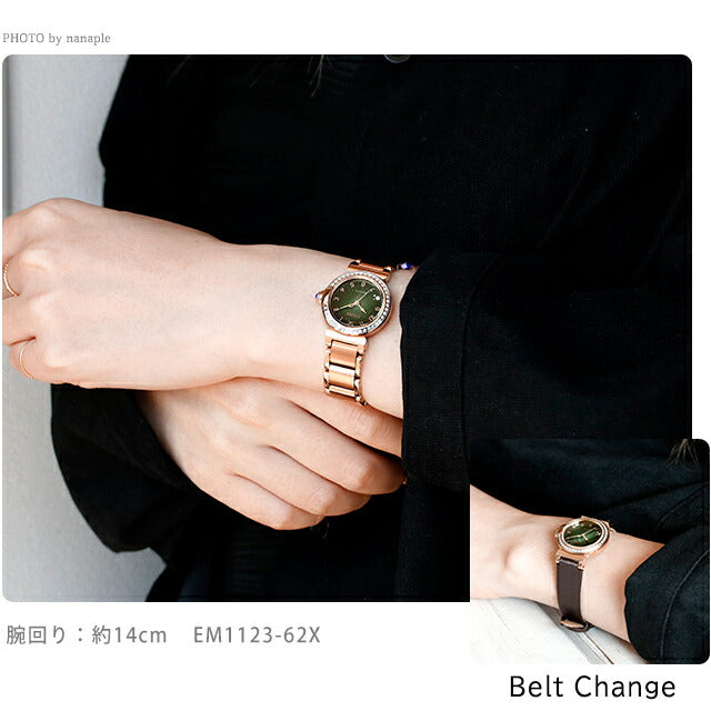 CITIZEN L ROUND collection Photo-powered eco-drive watch brand for women Diamond solar CITIZEN L EM1123-89D Analog Shell EM1123-89D