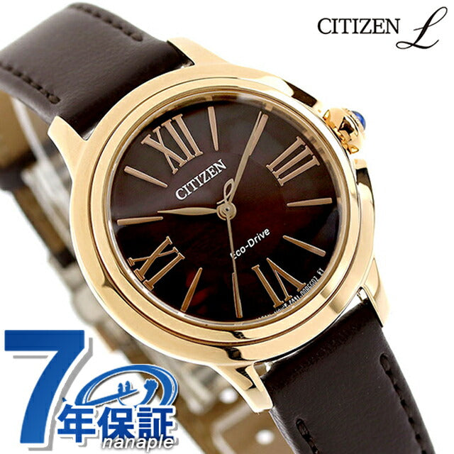 CITIZEN L ROUND Collection Photo-powered eco-drive watch brand for women Solar CITIZEN L EM1163-09X Analog Brown EM1163-09X