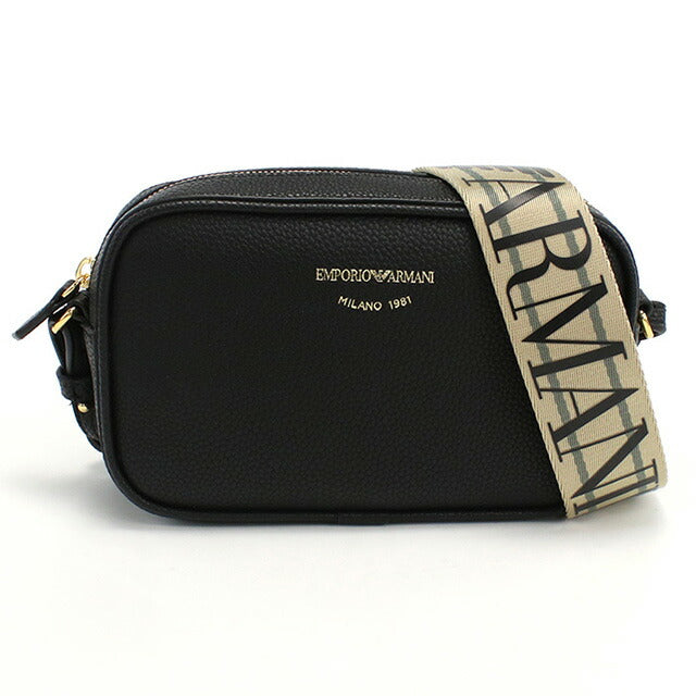 エンポリオ・アルマーニ 斜め掛け ショルダーバッグ レディース ブランド EMPORIO ARMANI レザー Y3H276 BLACK-SILVER ブラック バッグ EMAY3H276011