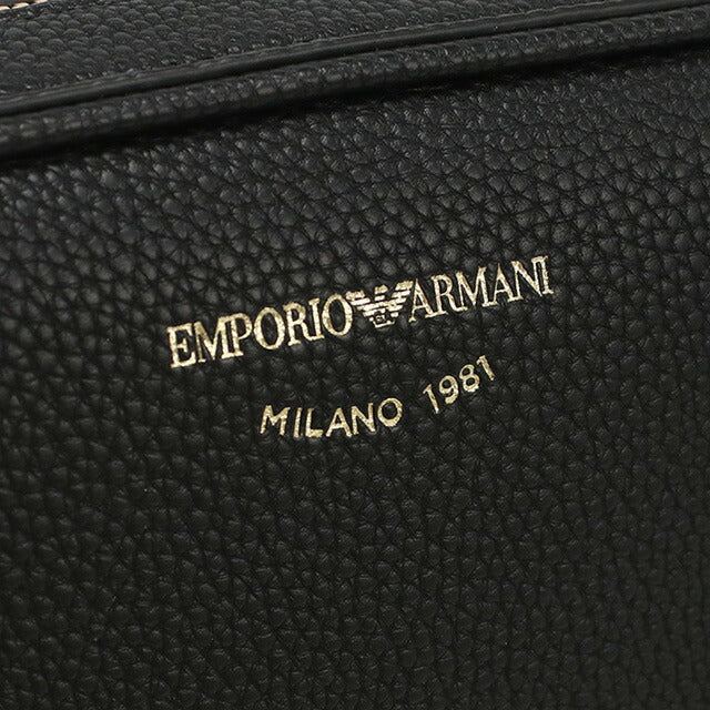 エンポリオ・アルマーニ 斜め掛け ショルダーバッグ レディース ブランド EMPORIO ARMANI レザー Y3H276 BLACK-SILVER ブラック バッグ EMAY3H276011