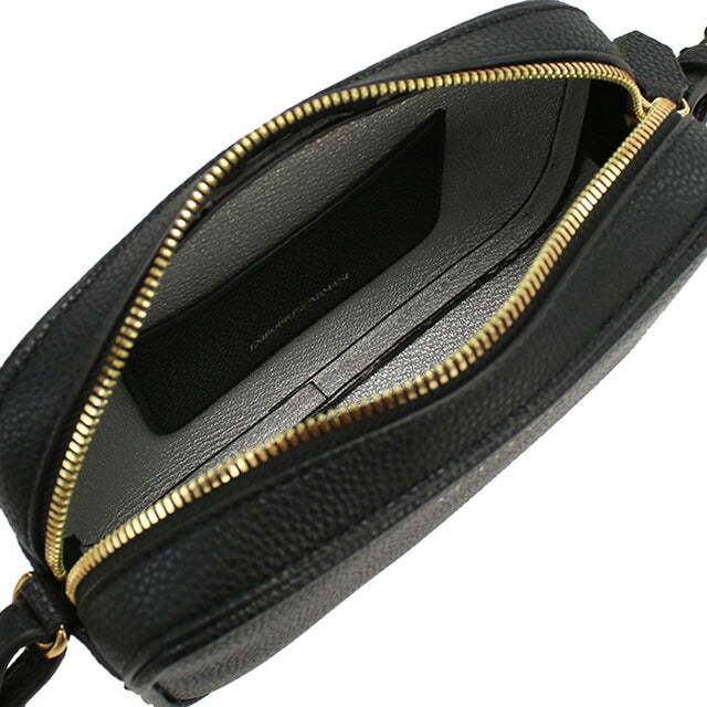 エンポリオ・アルマーニ 斜め掛け ショルダーバッグ レディース ブランド EMPORIO ARMANI レザー Y3H276 BLACK-SILVER ブラック バッグ EMAY3H276011