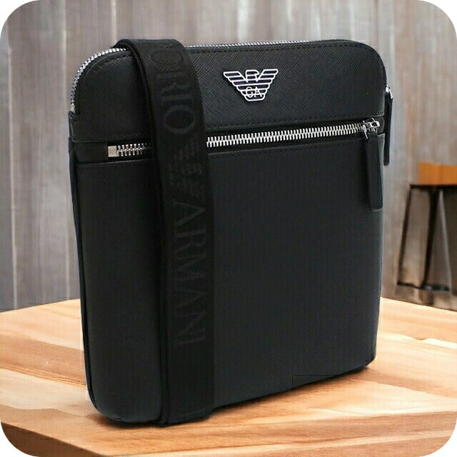 エンポリオ・アルマーニ 斜め掛けショルダーバッグ メンズ ブランド ポリアミド ポリエステル Y4M185 BLACK ブラック バッグ EMAY4M185061