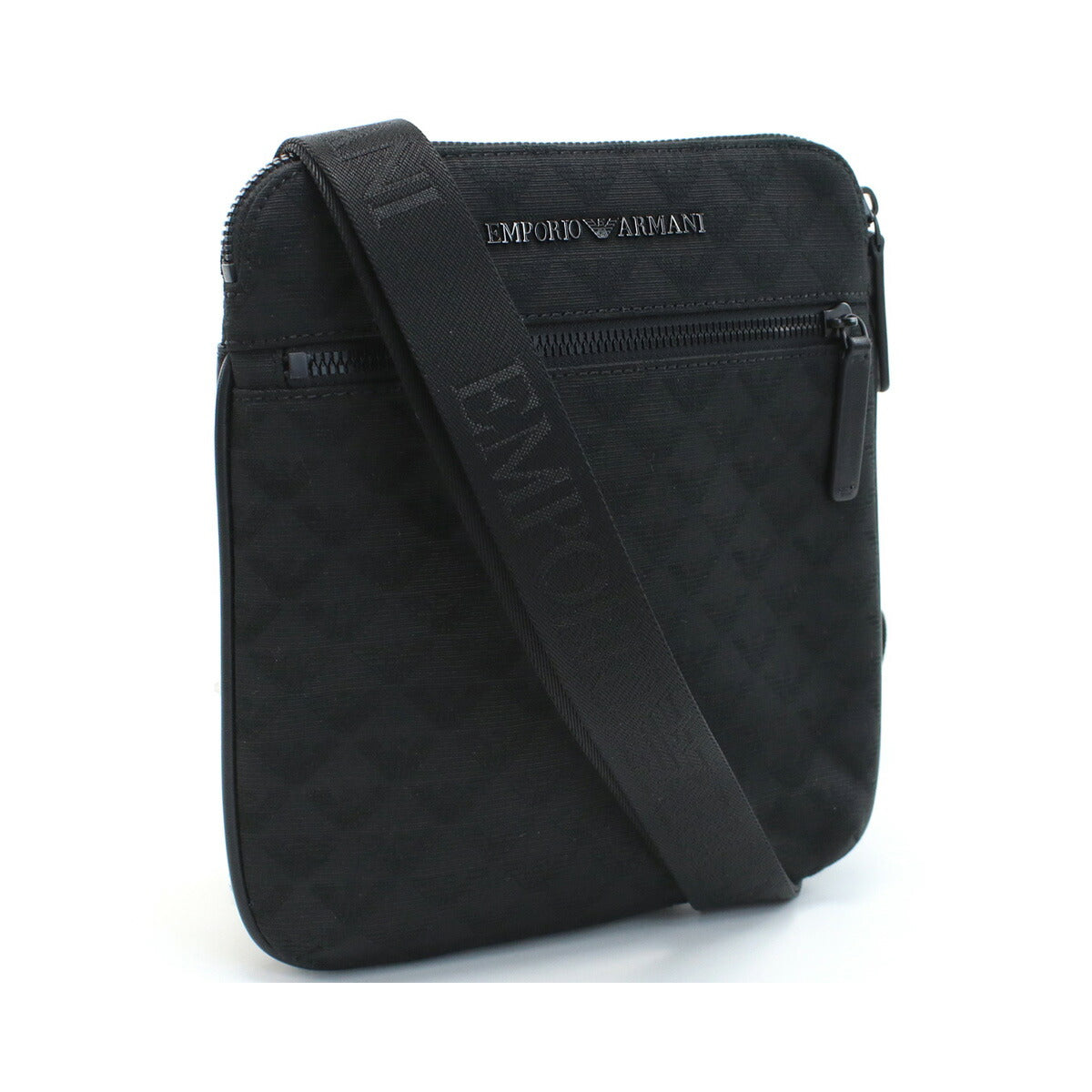 エンポリオ・アルマーニ 斜め掛けショルダーバッグ メンズ ブランド ポリエステル コットン Y4M185 BLACK-BLACK ブラック バッグ EMAY4M185081