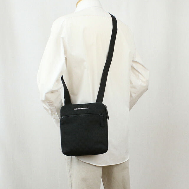 エンポリオ・アルマーニ 斜め掛けショルダーバッグ メンズ ブランド ポリエステル コットン Y4M185 BLACK-BLACK ブラック バッグ EMAY4M185081