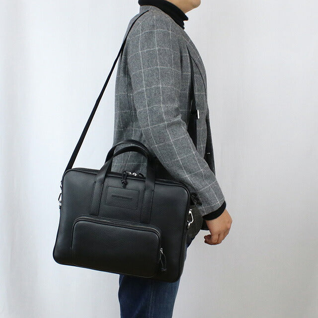 エンポリオ・アルマーニ ブリーフケース メンズ ブランド EMPORIO ARMANI レザー Y4P144 BLACK ブラック バッグ EMAY4P144011