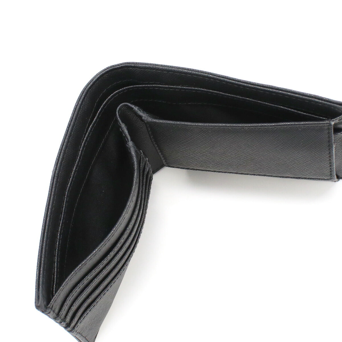 エンポリオ・アルマーニ 二折財布小銭入付き メンズ 再生レザー チュニジア Y4R165 BLACK-BLACK ブラック 財布 EMAY4R165091