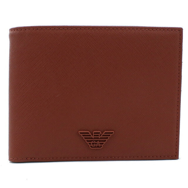 エンポリオ・アルマーニ 二折財布小銭入付き メンズ ブランド EMPORIO ARMANI Y4R165 ORANGE ブラウン系 財布 EMAY4R165111