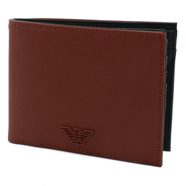 エンポリオ・アルマーニ 二折財布小銭入付き メンズ ブランド EMPORIO ARMANI Y4R165 ORANGE ブラウン系 財布 EMAY4R165111