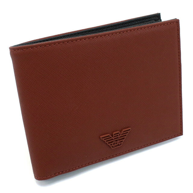 エンポリオ・アルマーニ 二折財布小銭入付き メンズ ブランド EMPORIO ARMANI Y4R165 ORANGE ブラウン系 財布 EMAY4R165111