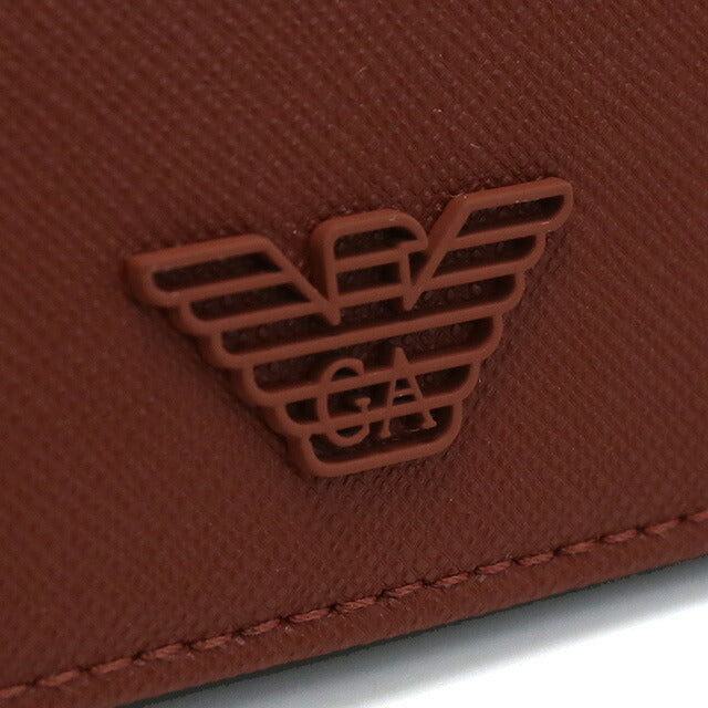 エンポリオ・アルマーニ 二折財布小銭入付き メンズ ブランド EMPORIO ARMANI Y4R165 ORANGE ブラウン系 財布 EMAY4R165111
