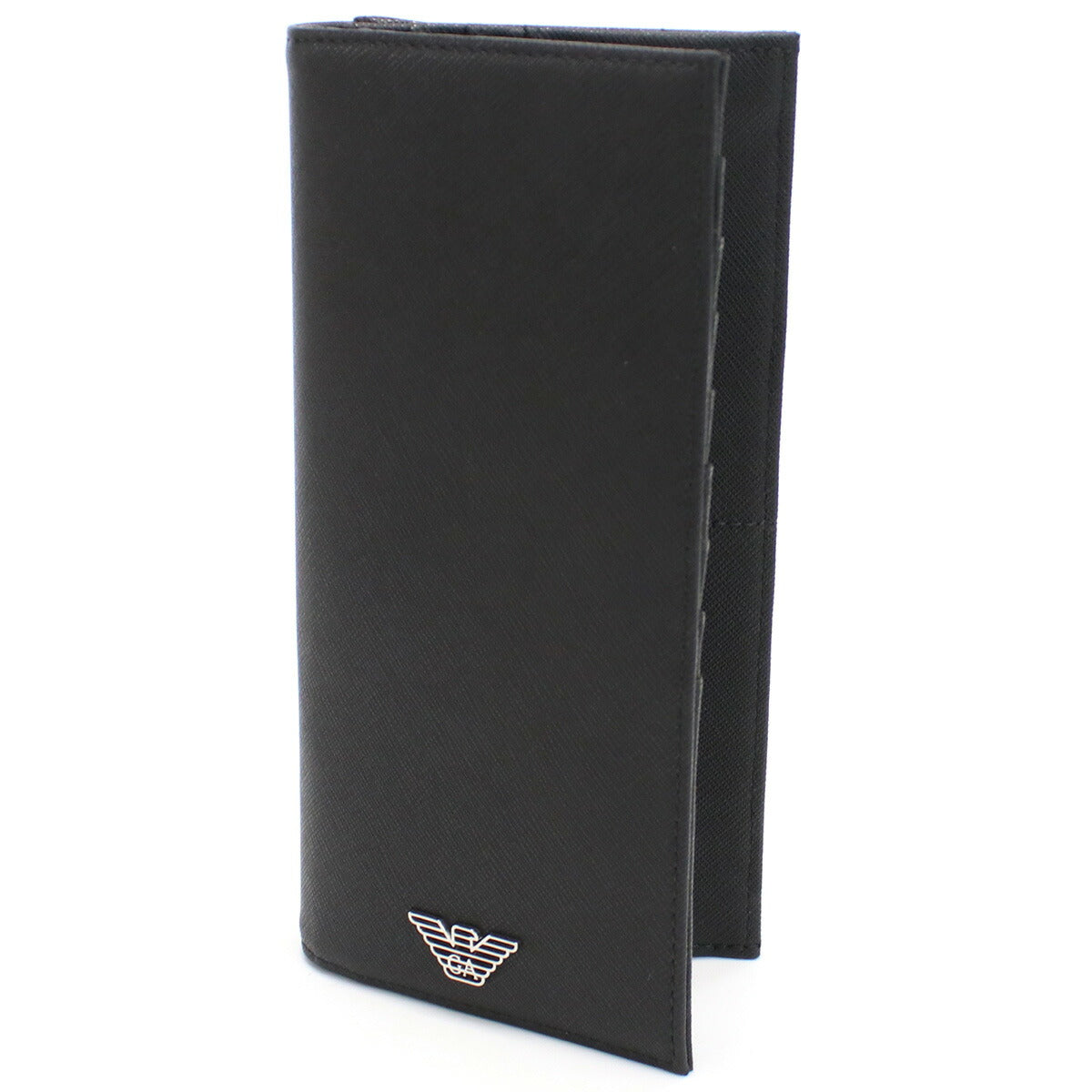 エンポリオ・アルマーニ 長財布ニ折小銭入付き メンズ レザー Y4R170 BLACK-BLACK ブラック 財布 EMAY4R170061