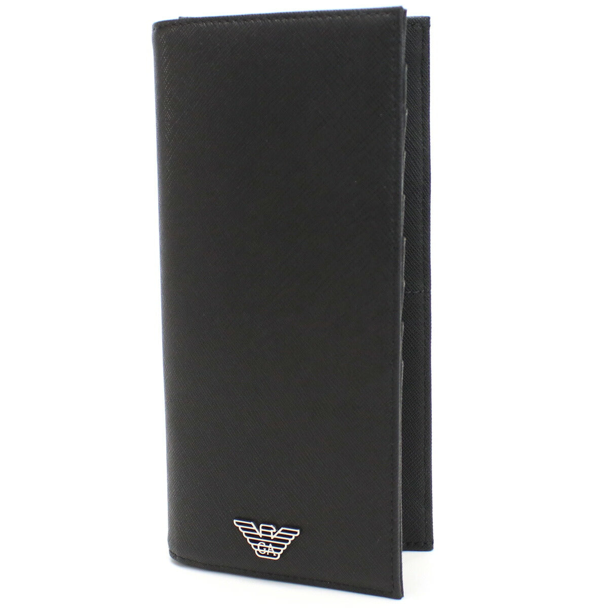 エンポリオ・アルマーニ 長財布ニ折小銭入付き メンズ レザー Y4R170 BLACK-BLACK ブラック 財布 EMAY4R170061