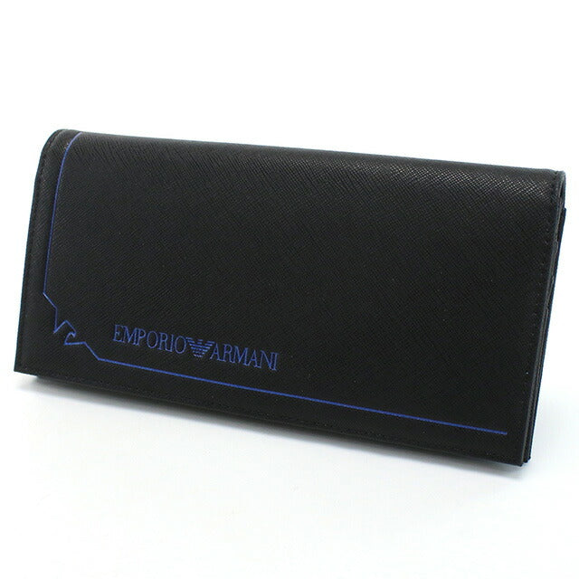 エンポリオ・アルマーニ 長財布ニ折小銭入付き メンズ ブランド EMPORIO ARMANI Y4R170 BLACK ブラック 財布 EMAY4R170071