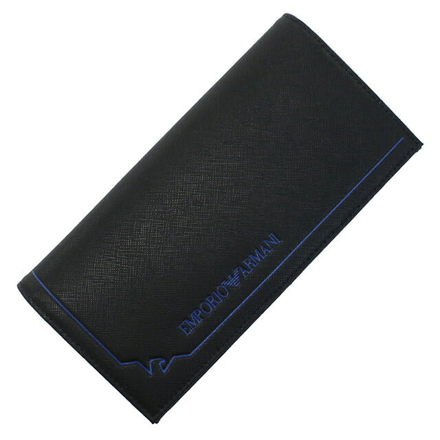 エンポリオ・アルマーニ 長財布ニ折小銭入付き メンズ ブランド EMPORIO ARMANI Y4R170 BLACK ブラック 財布 EMAY4R170071