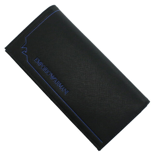 エンポリオ・アルマーニ 長財布ニ折小銭入付き メンズ ブランド EMPORIO ARMANI Y4R170 BLACK ブラック 財布 EMAY4R170071