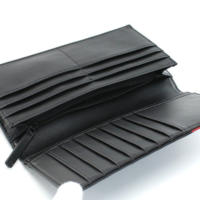 エンポリオ・アルマーニ 長財布ニ折小銭入付き メンズ ブランド ポリウレタン Y4R170 BLACK-BLACK EAGLES ブラック 財布 EMAY4R170081