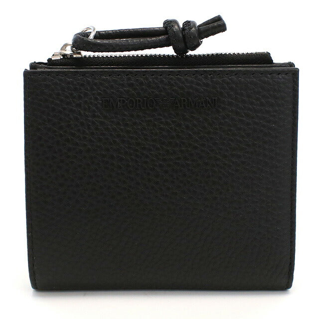 エンポリオ・アルマーニ 二折財布小銭入付き メンズ ブランド EMPORIO ARMANI レザー Y4R262 BLACK ブラック 財布 EMAY4R262011