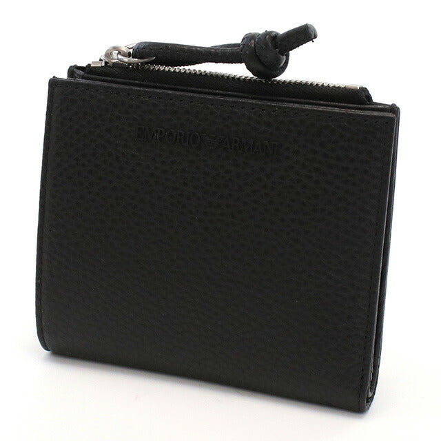 エンポリオ・アルマーニ 二折財布小銭入付き メンズ ブランド EMPORIO ARMANI レザー Y4R262 BLACK ブラック 財布 EMAY4R262011