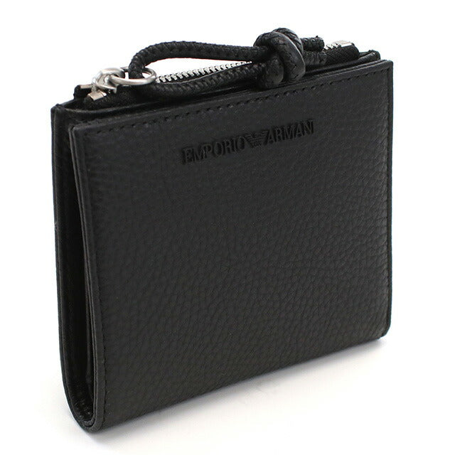 エンポリオ・アルマーニ 二折財布小銭入付き メンズ ブランド EMPORIO ARMANI レザー Y4R262 BLACK ブラック 財布 EMAY4R262011