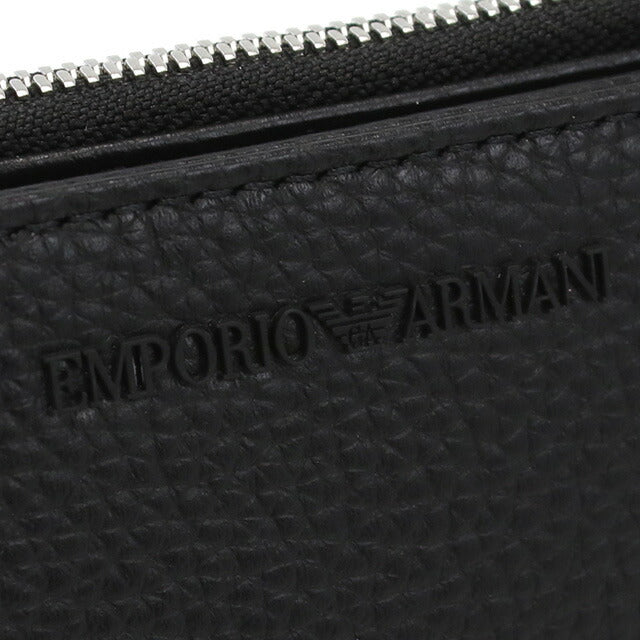 エンポリオ・アルマーニ 二折財布小銭入付き メンズ ブランド EMPORIO ARMANI レザー Y4R262 BLACK ブラック 財布 EMAY4R262011