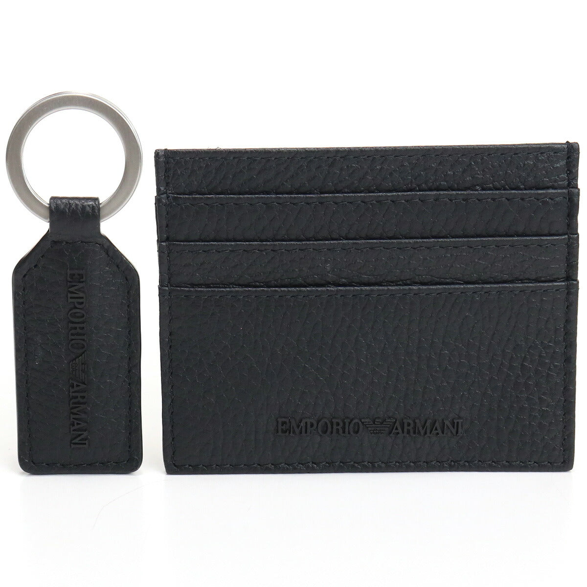 エンポリオ・アルマーニ カードケース メンズ レザー チュニジア Y4R382 BLACK ブラック 財布 EMAY4R382011
