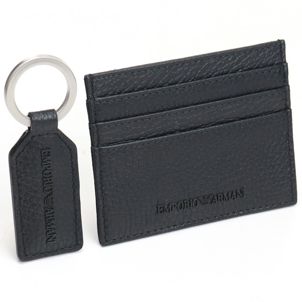 エンポリオ・アルマーニ カードケース メンズ レザー チュニジア Y4R382 BLACK ブラック 財布 EMAY4R382011
