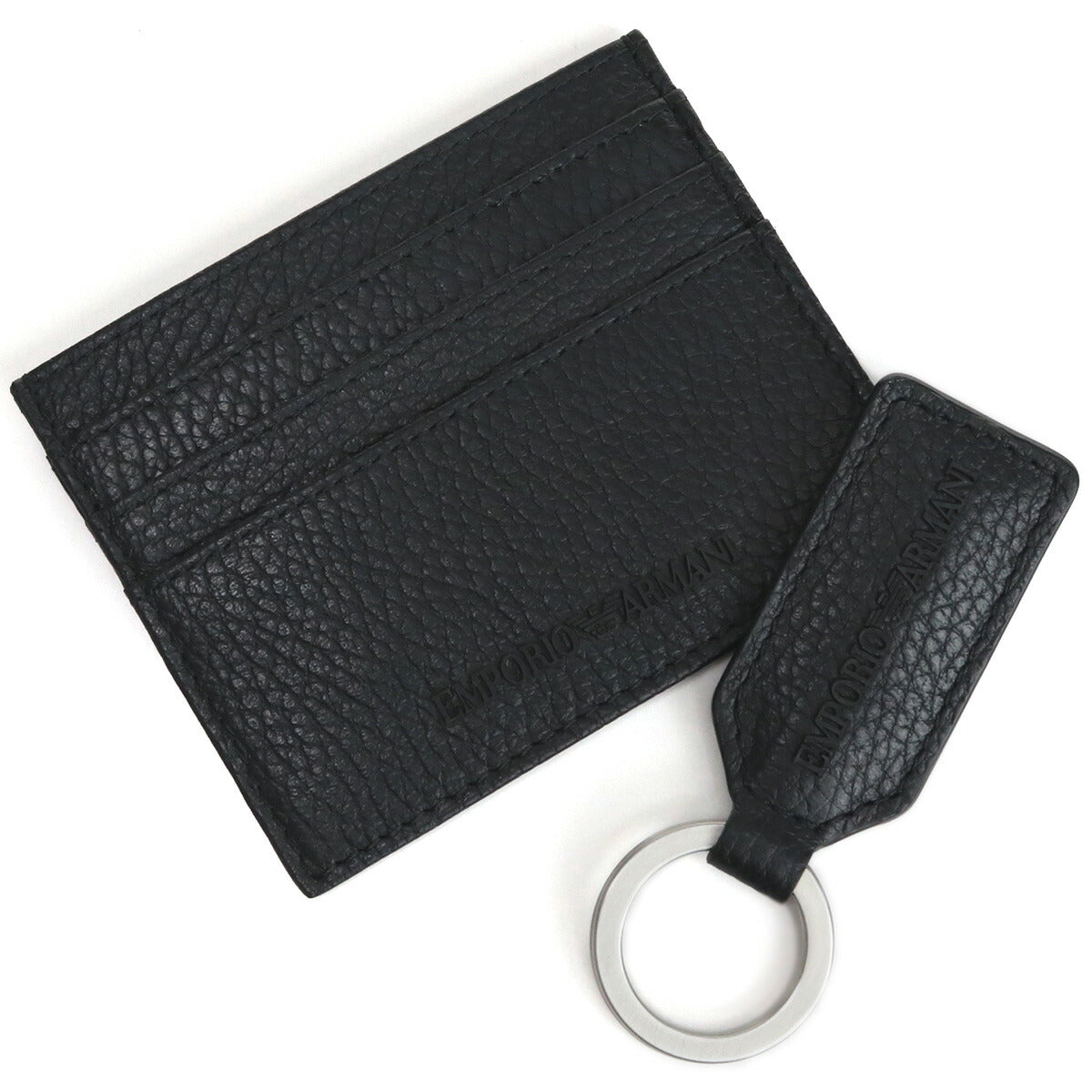エンポリオ・アルマーニ カードケース メンズ レザー チュニジア Y4R382 BLACK ブラック 財布 EMAY4R382011
