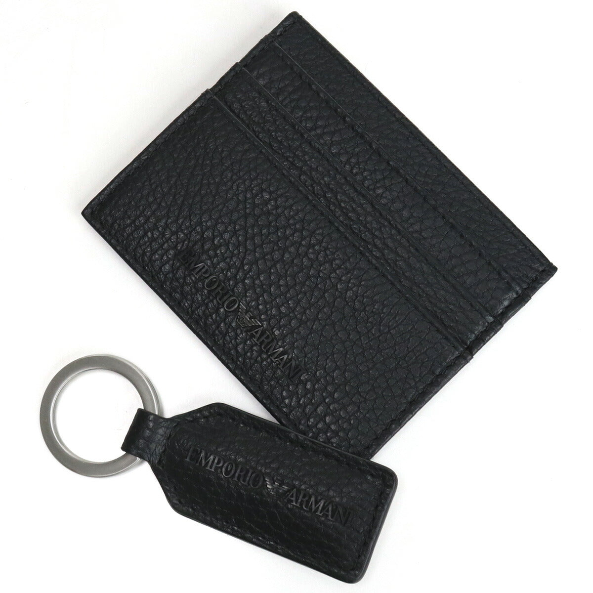 エンポリオ・アルマーニ カードケース メンズ レザー チュニジア Y4R382 BLACK ブラック 財布 EMAY4R382011
