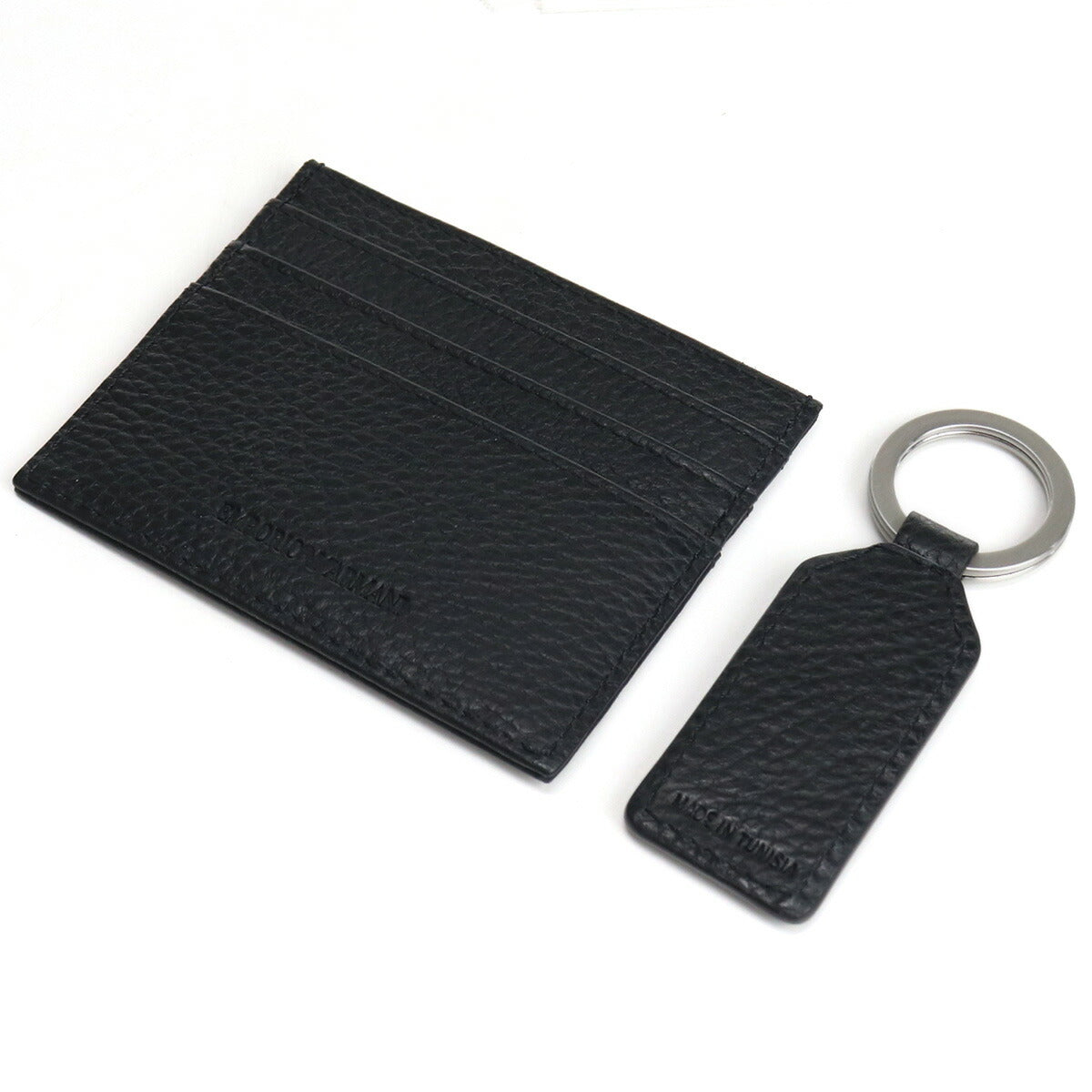 エンポリオ・アルマーニ カードケース メンズ レザー チュニジア Y4R382 BLACK ブラック 財布 EMAY4R382011