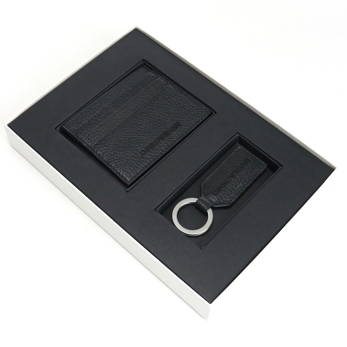 エンポリオ・アルマーニ カードケース メンズ レザー チュニジア Y4R382 BLACK ブラック 財布 EMAY4R382011