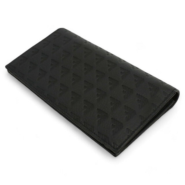 エンポリオ・アルマーニ 長財布ニ折小銭入付き メンズ ブランド EMPORIO ARMANI チュニジア Y4R624 BLACK 財布 EMAY4R624031