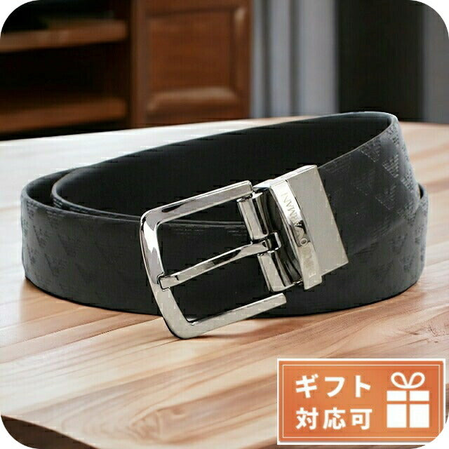 エンポリオ・アルマーニ ベルト メンズ レザー イタリア Y4S074 BLACK-BLACK ブラック 小物 EMAY4S074021