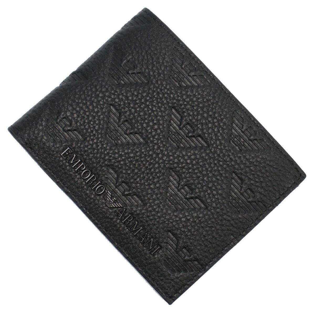 エンポリオ・アルマーニ 二折財布 メンズ レザー YEM176 BLACK ブラック 財布 EMAYEM176011