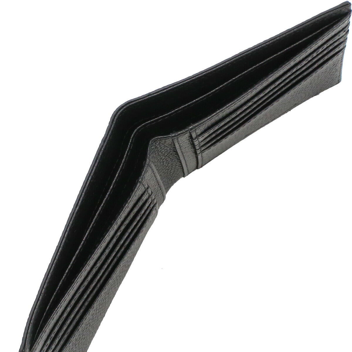 エンポリオ・アルマーニ 二折財布 メンズ レザー YEM176 BLACK ブラック 財布 EMAYEM176011