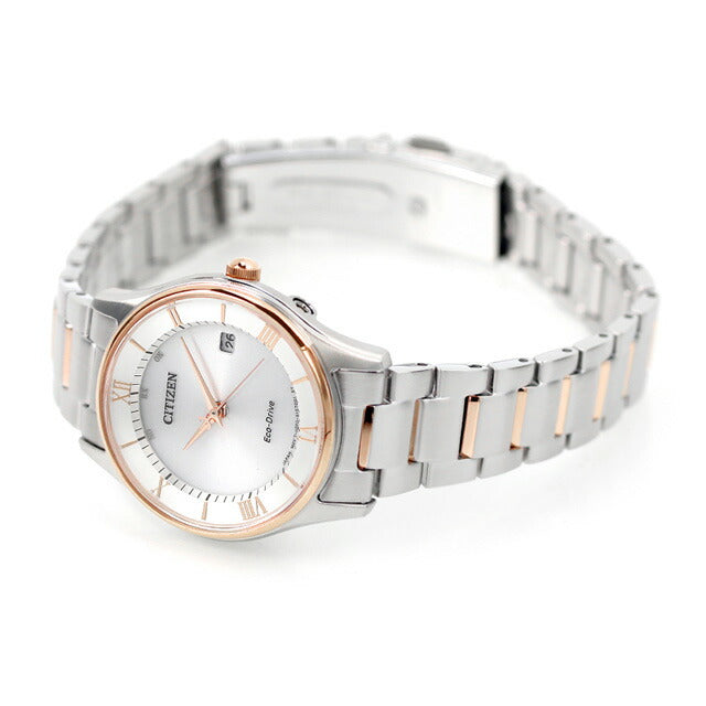 Citizen Eco Drive太阳能无线电薄妇女手表品牌ES0002-57A粉红色黄金ES0002-57A