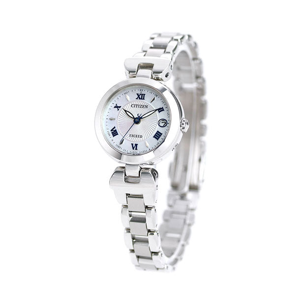 Citizen Exceed Eco Drive Solar Radio Titanium Made in Japan Ladies Watch Brand ES9420-58A CITIZEN White Shell ES9420-58A