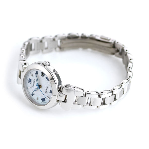 Citizen Exceed Eco Drive Solar Radio Titanium Made in Japan Ladies Watch Brand ES9420-58A CITIZEN White Shell ES9420-58A