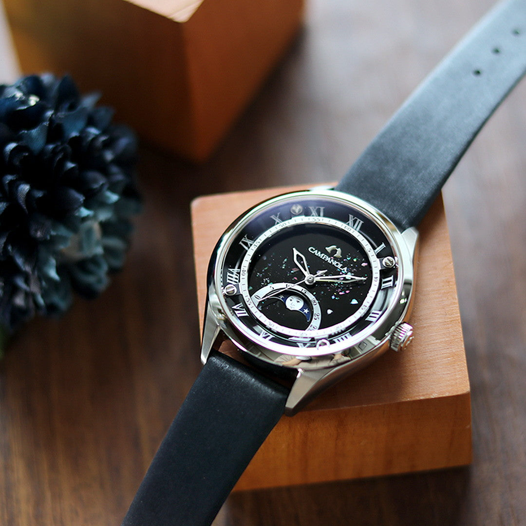 公民Campanola Moon阶段收藏Yuzuki Blackquer Mother Mother pearl Quartz女士观看品牌EZ2000-14E Citizen EZ2000-14E