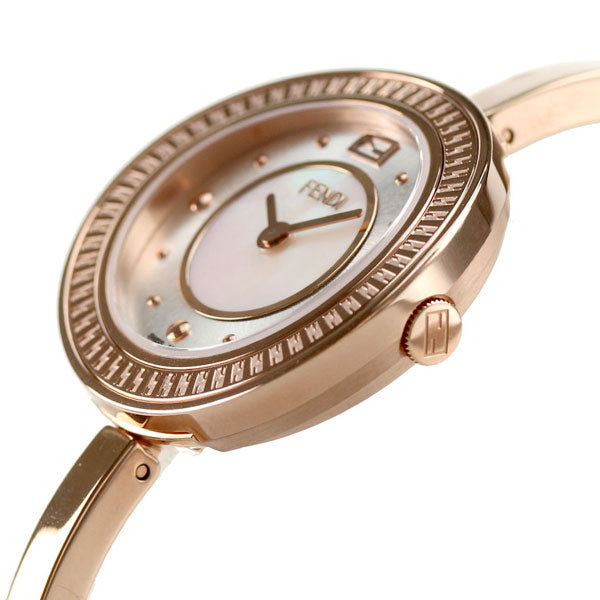 フェンディ 時計 マイウェイ ファー スイス製 レディース 腕時計 ブランド F378524500 ホワイトシェル ピンクゴールド F378524500
